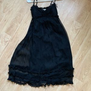 Baby doll black flowy dress 100% silk max Mara